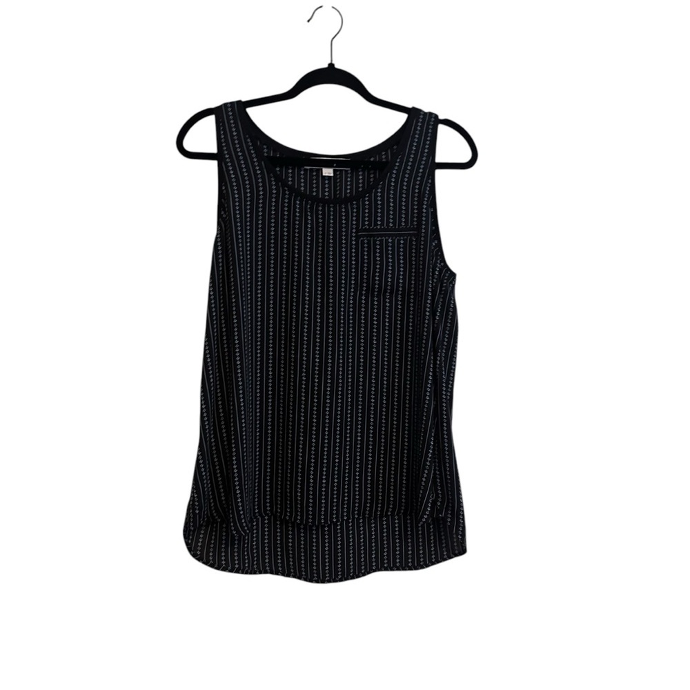 Loft Black and navy Blue Sheer Tank Top Size LP